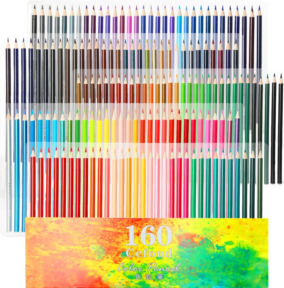 160 Oily Art Colored Pencils Set for Children & Adults Coloring Books