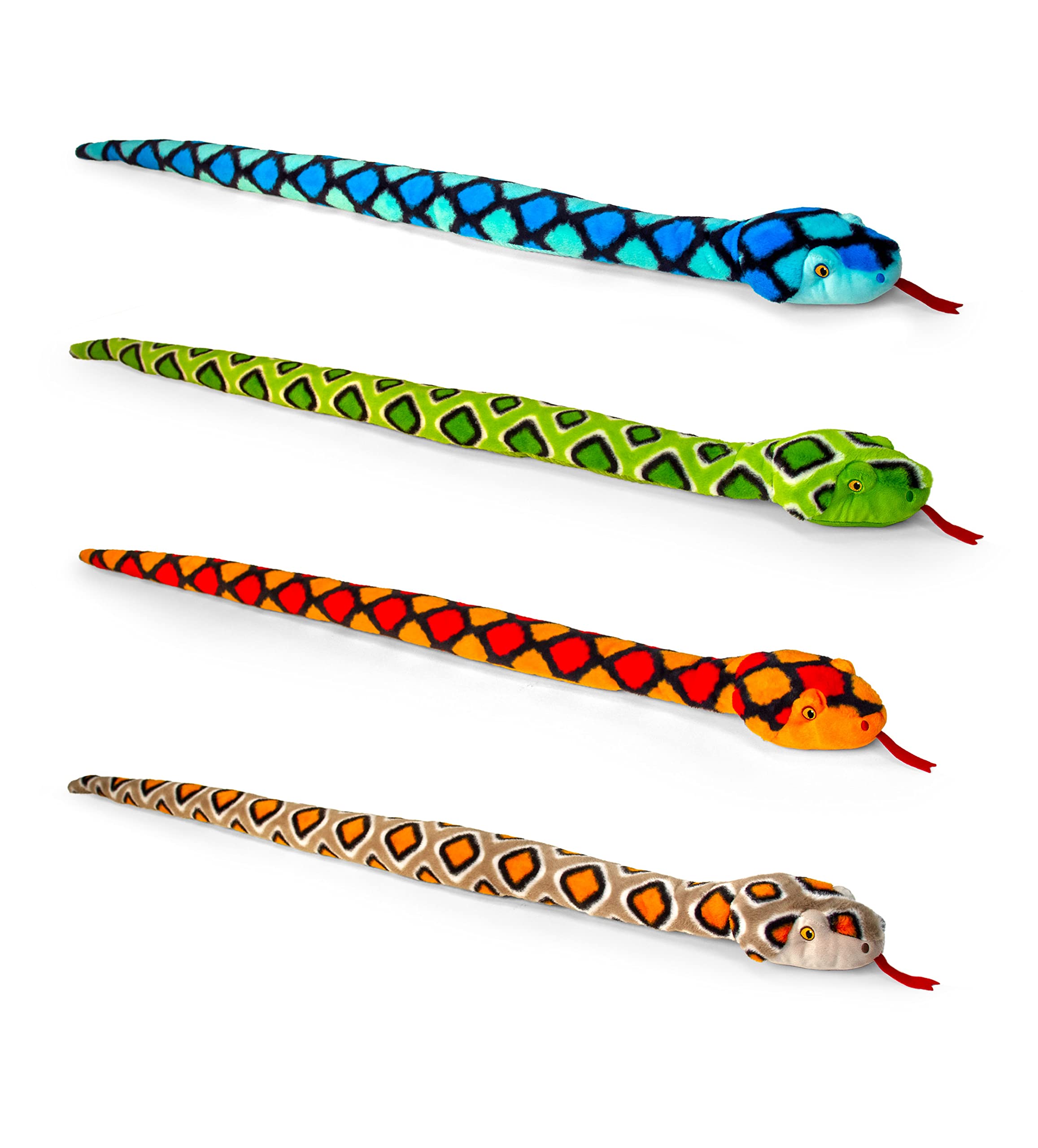 Keel Toys SE1165 100cm Keeleco Snakes 4 ASSORTED 1 SUPPLIED AT RANDOM 100% Huggable. 100% Recycled.