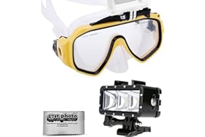 47TH STREET PHOTO Opteka Goggles Scuba Diving Mask + Waterproof LED Flash Light for HERO4, HERO3, HERO2 Black, Silver, Session, SJ6000, SJ4000 and Similar Action Cameras