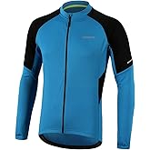 BERGRISAR Men's Basic Cycling Jerseys Long Sleeves Bike Bicycle Shirt Zipper Pockets BG012