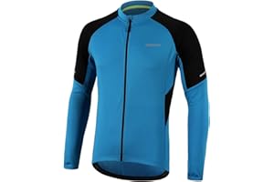 BERGRISAR Men's Basic Cycling Jerseys Long Sleeves Bike Bicycle Shirt Zipper Pockets BG012