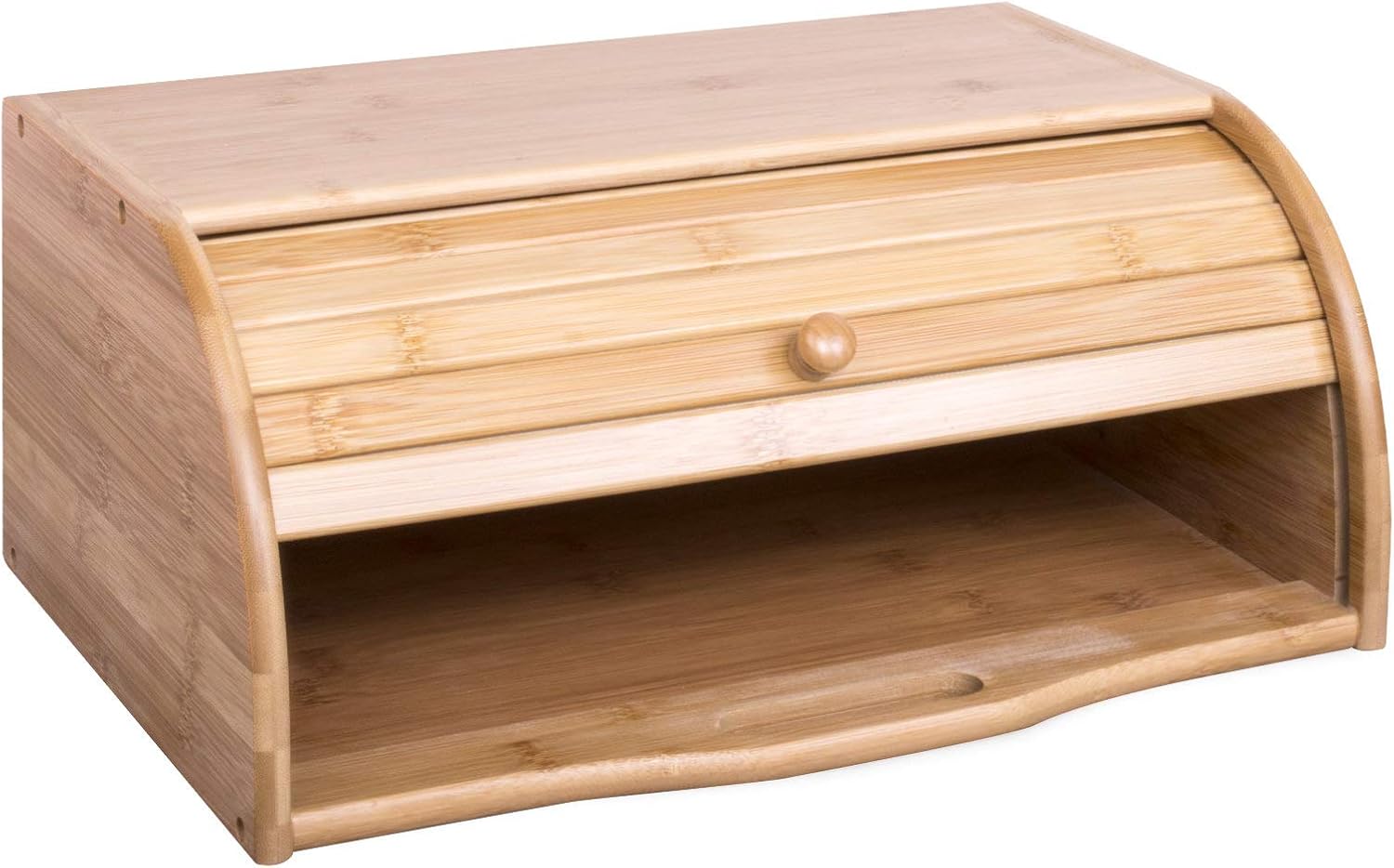 Woodluv Bread Bin Countertop Bread Storage for Kitchen With Roll Top Lid 40 x 27 x 16.5 cm (No Assembly Required) - Image 3