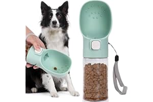Colorday Handheld Dog Treat Dispenser Built-in Clicker & Treat Pouch, Hand Feeder for Puppy Training Walking Hiking Traveling (10 OZ, Green)