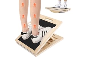 JILTWO Slant Board for Calf stretching, 3 in 1 Anti Slip Squats Wedge Balance Board for Physical Therapy,Calf Stretcher for Core Strength Trainer Wood Rocker Board