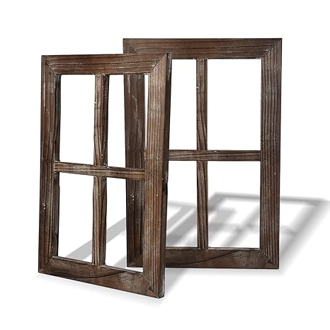 BESTOOL Old Rustic Window Barnwood Frames-Deko für Haus oder Outdoor, nicht für Bilder (2, 11X15.8 Zoll)