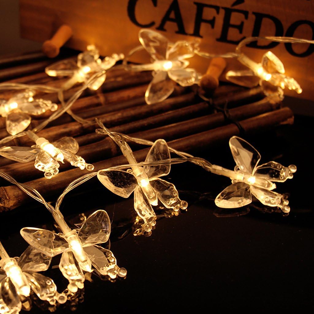 Dairyshop 2.2m 20 LED String Light Waterproof Butterfly Fairy Battery Operated Xmas Party Decor