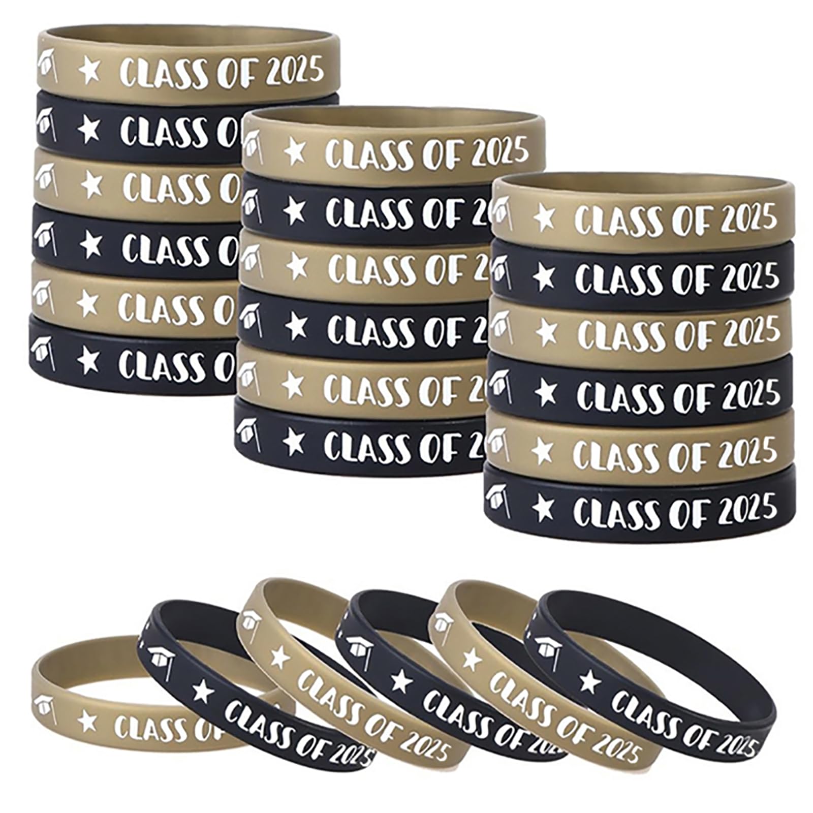 Acewen 36PCS Class of 2026 Bracelet Silicone Graduation Bracelets Rubber Bracelets Graduating Celebration Bracele for Teacher Student Graduating Gifts, Graduation Party Supplies