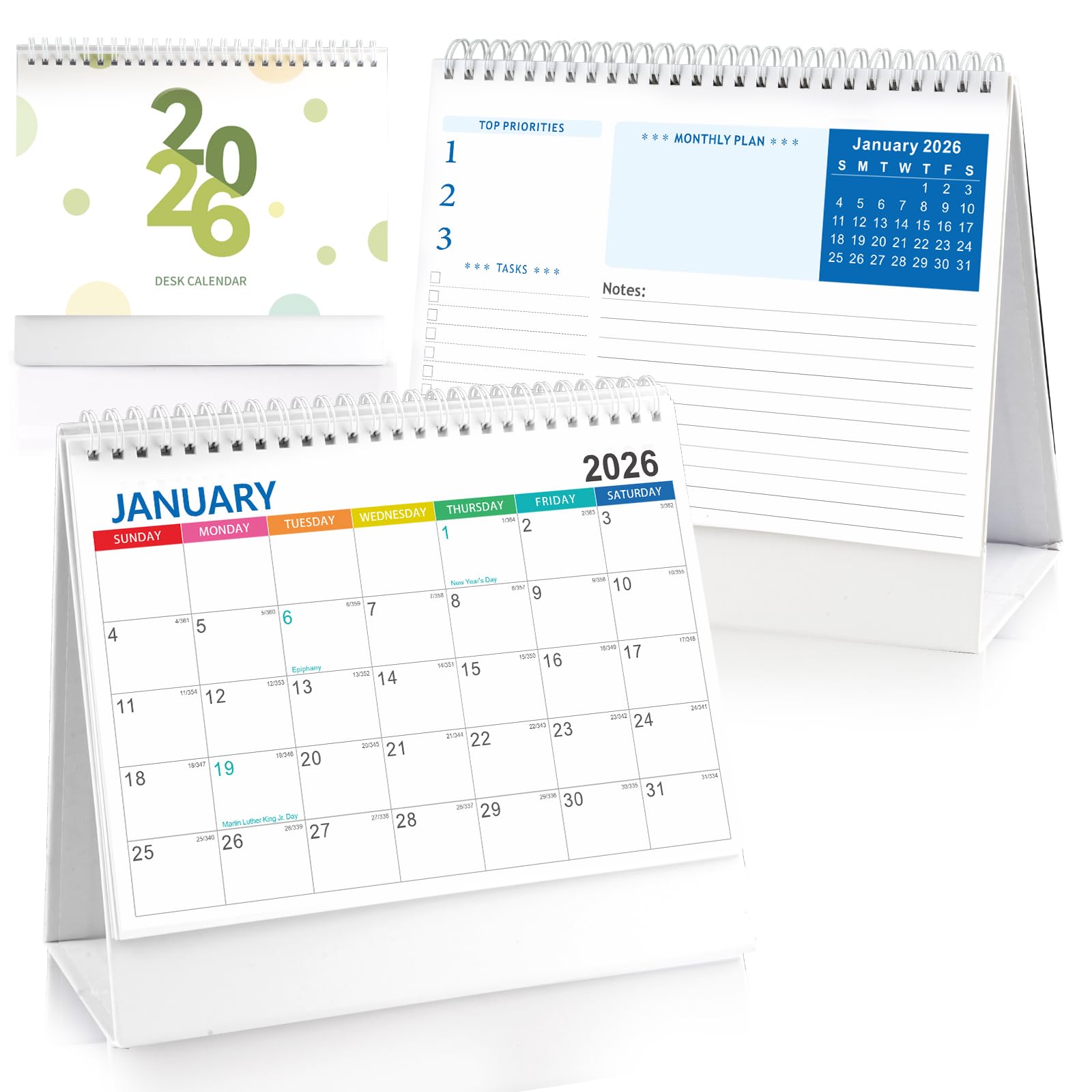 Desk Calendar 2026 uk, Runs Jan-Dec 2026, Academic Desktop Calendar, 2026 Desk Calender Monthly Standing Flip Desk Calendar Small for Family Planner Diary Starts on Sunday bigger A5