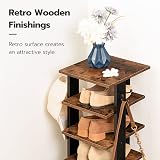 HOOBRO Tall Shoe Rack Vertical Organizer 8-Tier Narrow Rustic Brown EBF07XJ01G1 view 7