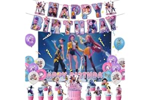 ZQAOFKC Birthday Decorations Set, Theme Party Supplies with Happy Birthday Banner Supplies Decorations Letter Balloons for School Classroom Decor, Fan Meeting Christmas Gift (98Pcs）