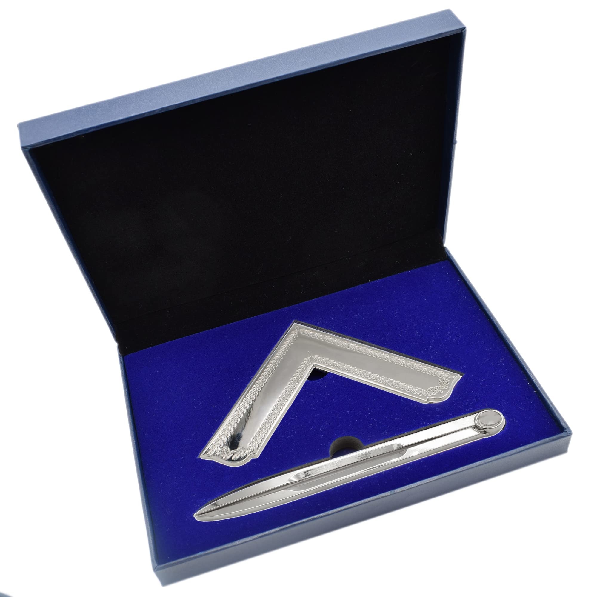Prestige Giftware Masonic Freemason Silver Square & Compass Gift Set in Box