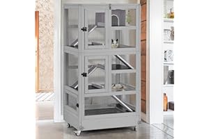 GUTINNEEN Ferret Cage Rat Cage 5 Levels Small Animal Cage for Chinchilla, Hedgehogs, Squirrel, Chameleon, Lizard, Gerbils Anti-Chewing