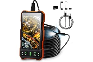 BESTISAN Epicmate Triple Lens Sewer Inspection Camera-Endoscope Camera with Light 50 ft, 5" IPS Sewer Snake Camera with Lights 1080P Industrial Borescope, IP67 Waterproof Plumbing Pipe Snake Camera(32G Card)