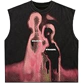SOLY HUX Men's Graphic Tank Top Oversized Crew Neck Sleeveless Loose Fit Vintage Summer Tops Shirts