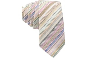 Otis & Oliver Skinny Tie Cotton Striped Modern Necktie Great for Weddings, Dances, Missionaries, Dads, Grooms and Groomsmen