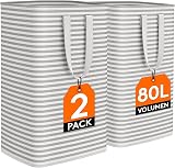 Lifewit 80L Collapsible Laundry Basket Hamper with Extended Handles, 2 Pack view 1