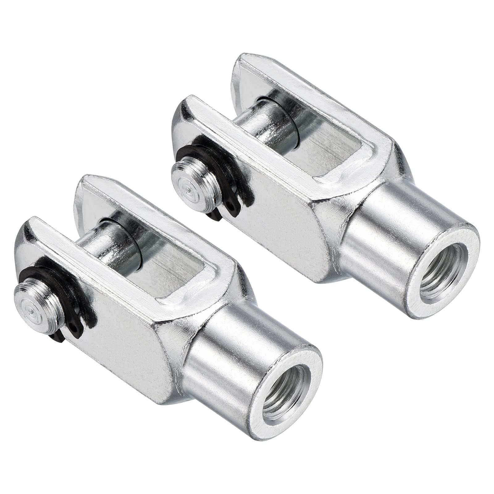 PATIKIL Air Cylinder Rod Clevis End 2 Pack 52mm Length M10x1.25 Female Thread Y Connector, Silver