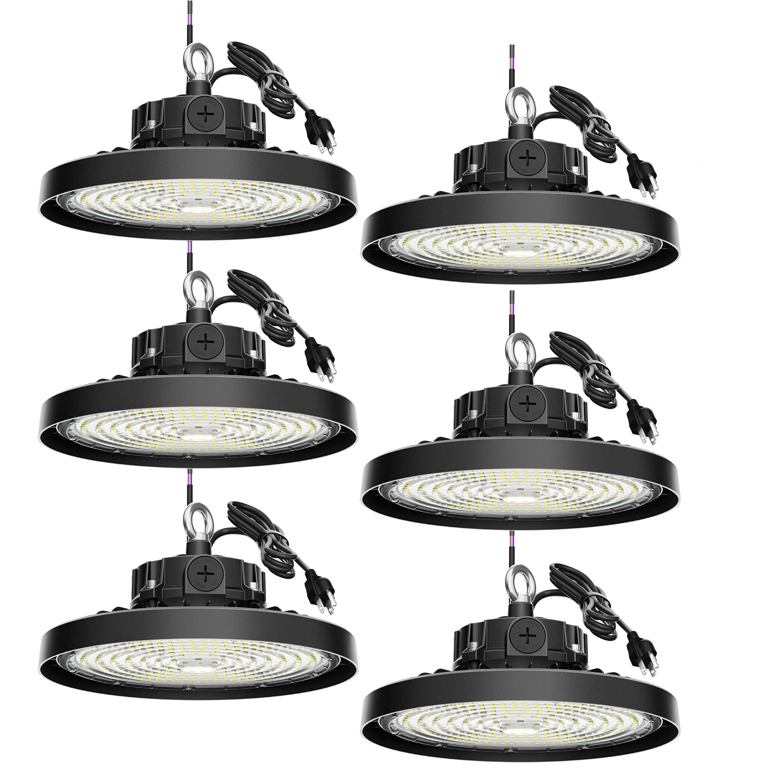 Photo 1 of BEILBSUFO LED High Bay Light Pro, 200W LED Shop Lights, 0-10V Dimmable 5000K, 60%-100% Power Selectable Bay Light for Warehouse Factory Barn Shop Workshop Garage Gym, 6 Pack