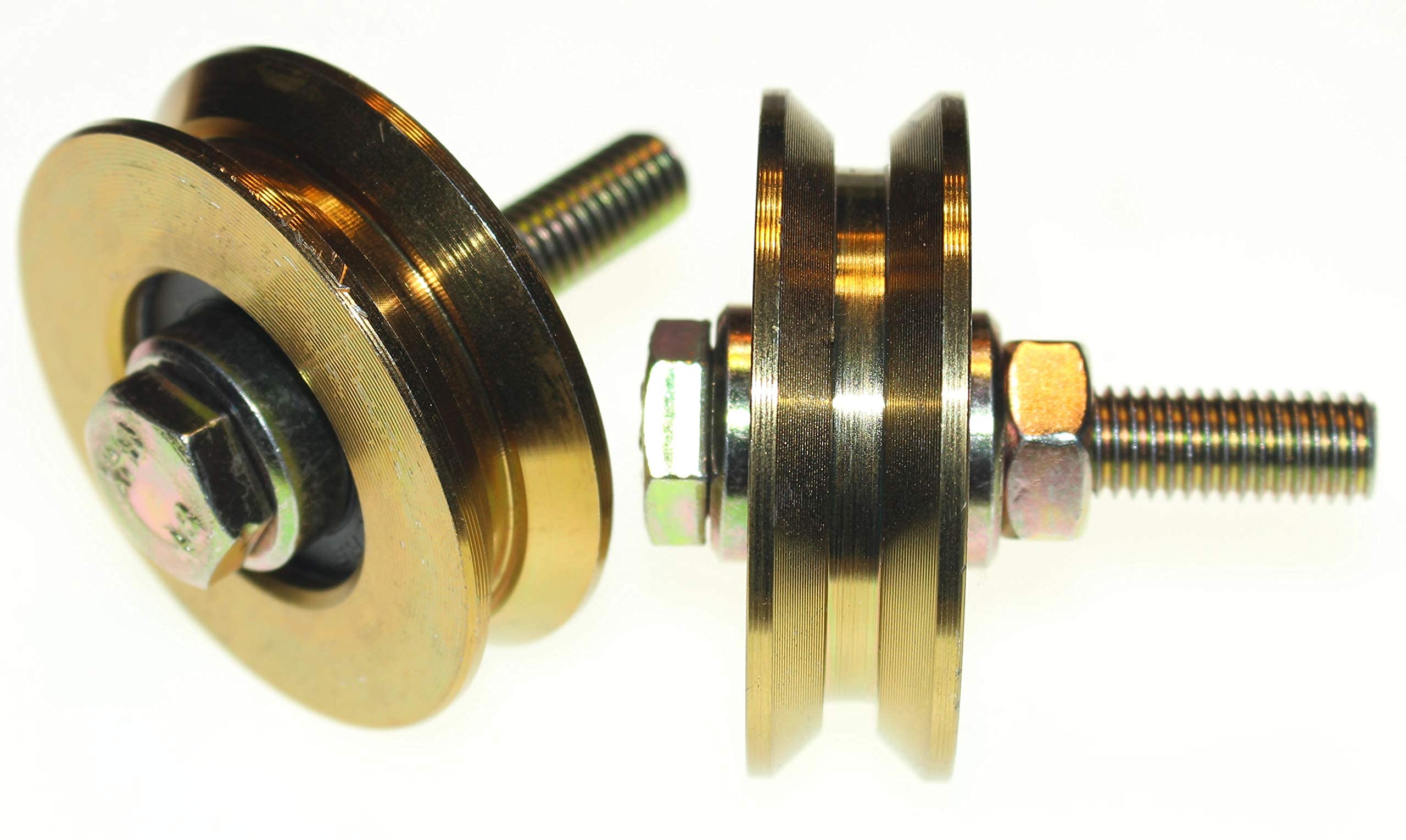 (V58-10) Pack of 2 Sliding gate wheels pulley wheels V Groove steel wheels - UK Based Inventory - (58 mm Diameter - 10 mm Shaft)