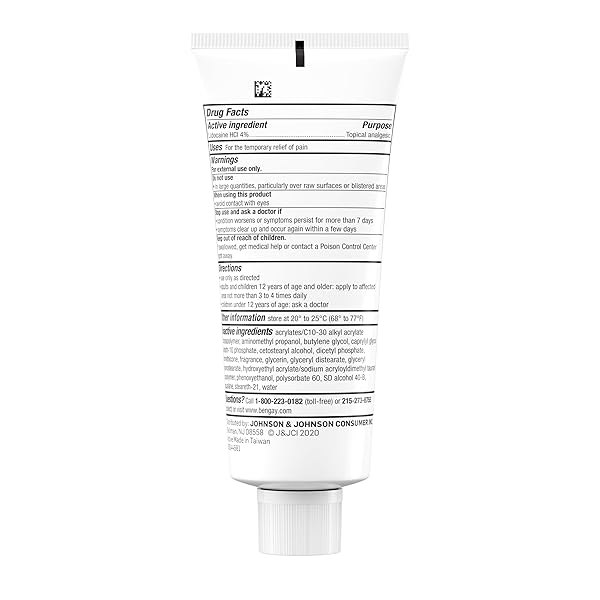 BENGAY LIDOCAINE PAIN RELIEF CREAM, MAXIMUM STRENGTH OTC, NON-GREASY TOPICAL ANALGESIC WITH 4% LIDOCAINE TO DESENSITIZE NERVES, NUMBING CREAM WITH A SOOTHING JASMINE SCENT, 3 OZ