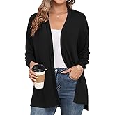 Colormagic Women's Casual Lightweight Cardigans Open Front Long Sleeve Cardigan Sweaters Loose Fit