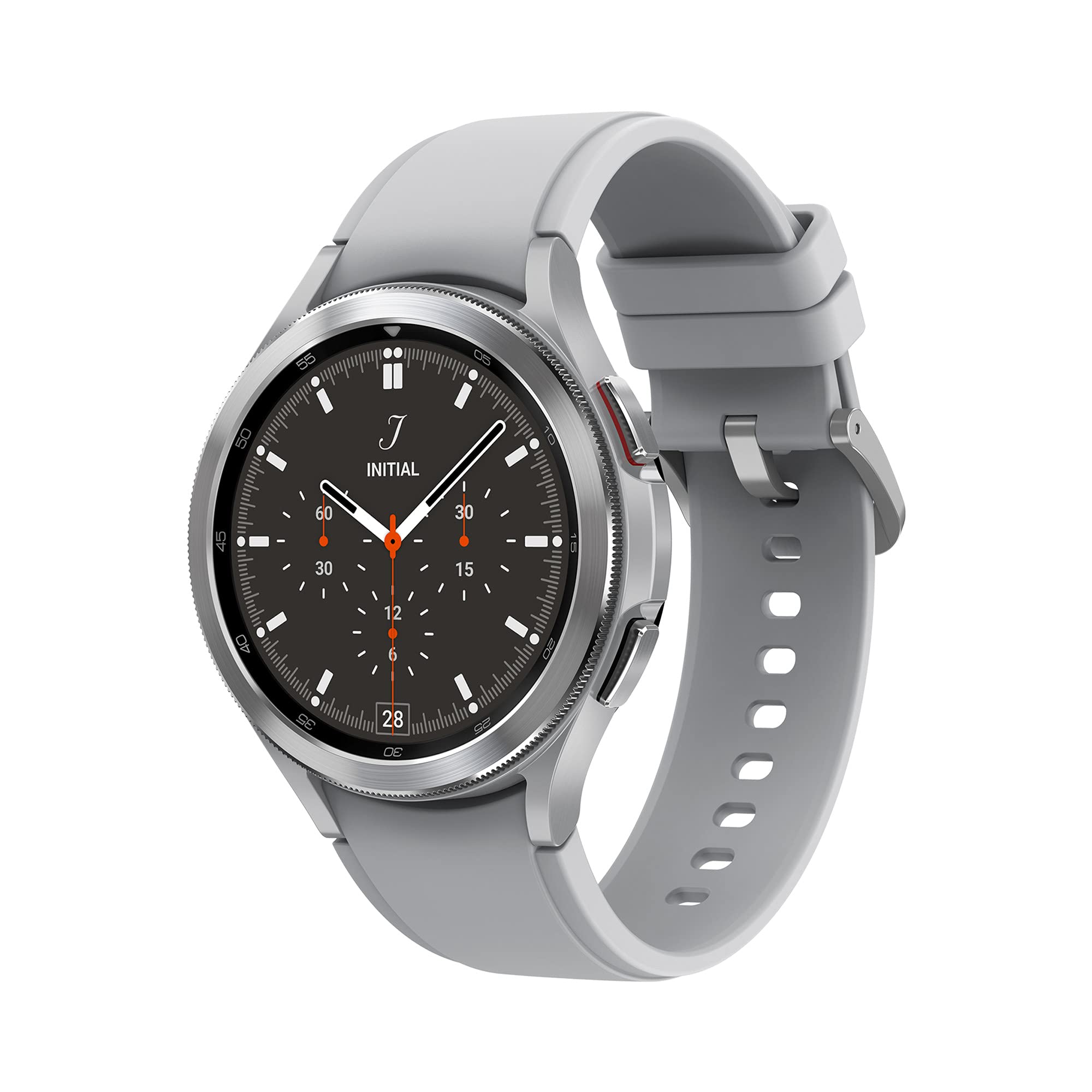 Samsung Galaxy Watch4 Classic 46mm Bluetooth Smart Watch, Rotating Bezel, Silver (UK Version)