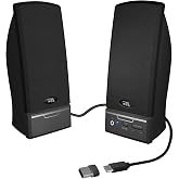 Cyber Acoustics CA-2014USB 2.0 Computer Speakers, 10W, Stereo Sound | Great for Desktop PCs and Laptops; USB-A connection; Front Volume Control; Headphone Jack; Plug-and-Play