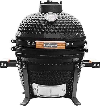 Amazon Com London Sunshine Ceramic Bbq Charcoal Kamado Grill 13 Inch Portable Tabletop Bbq Grill Black Garden Outdoor