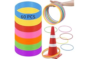 Generic Agility and Speed Practice Game, 7 Inches Assorted Color Toss Rings, Large Plastic Rings, Plastic Multicolored Carniv
