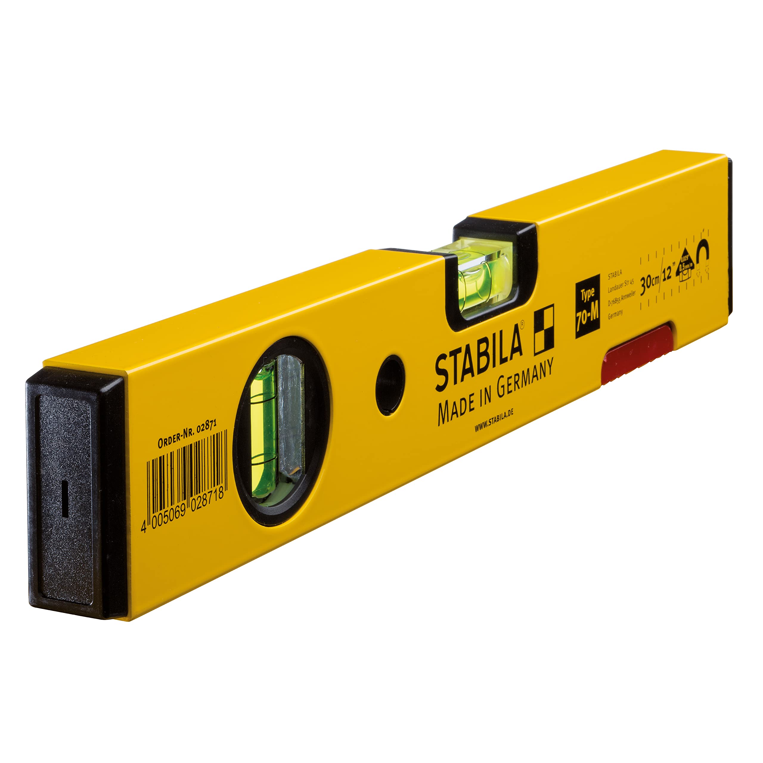 STABILA Spirit Level Type 70 M 30 cm with Rare Earth Magnetic System