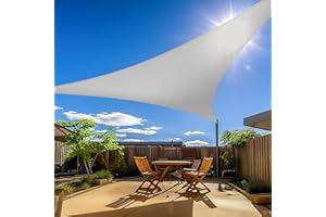 Amagenix Sun Shade Sail 12'X12'X12' Curved Edge Outdoor Shade Canopy Light Grey Breathable 95% UV Block Shade Cloth for Patio Garden Backyard (We Make Custom Size)
