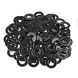 HELIFOUNER 100 Pieces M10 Flat Washers, Black Zinc