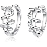 Gold & Silver Twisted Hoop Earrings Set for Women, Chunky Braided Knot Huggie Hoop, Fashion Metal Statement