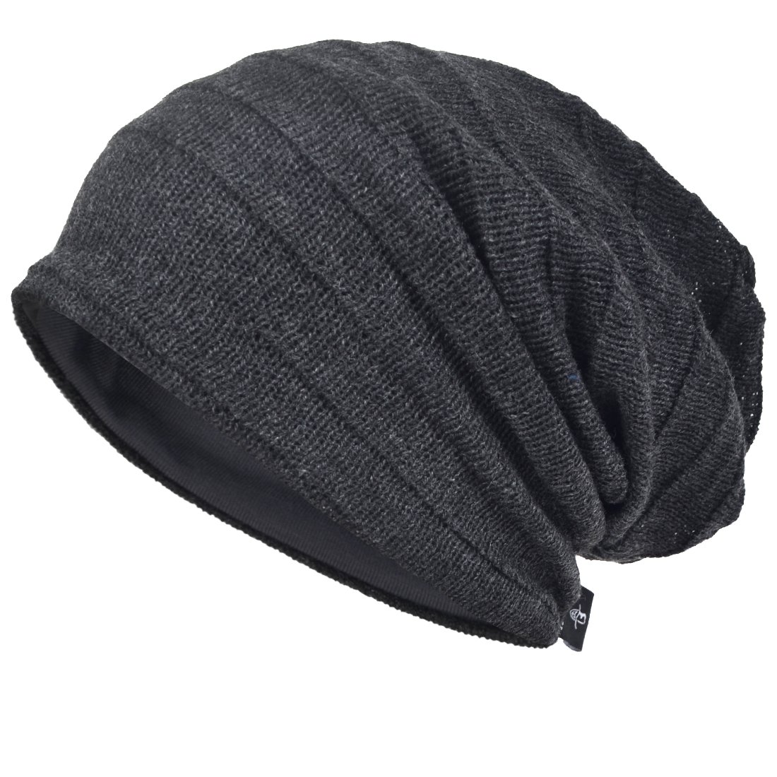 VECRY Mens Slouchy Knit Oversized Beanie Skull Caps Artistic Hats (XZZ-Grey)