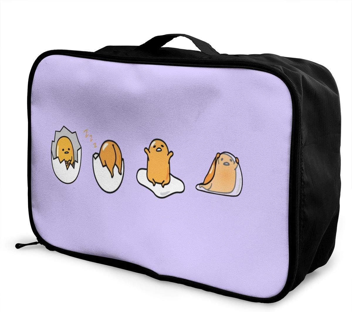 DHGFH Lazy Egg Gudetama Lightweight Large Capacity Portable Luggage Bag Travel Storage Bag