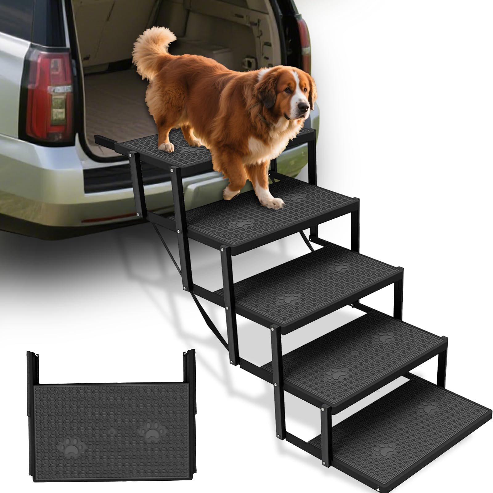 Photo 1 of Dog Stairs for Car,Dog Steps for Car with Upgraded Load-Bearing Capacity,Dogs Stairs for Large Dogs,Pet Steps