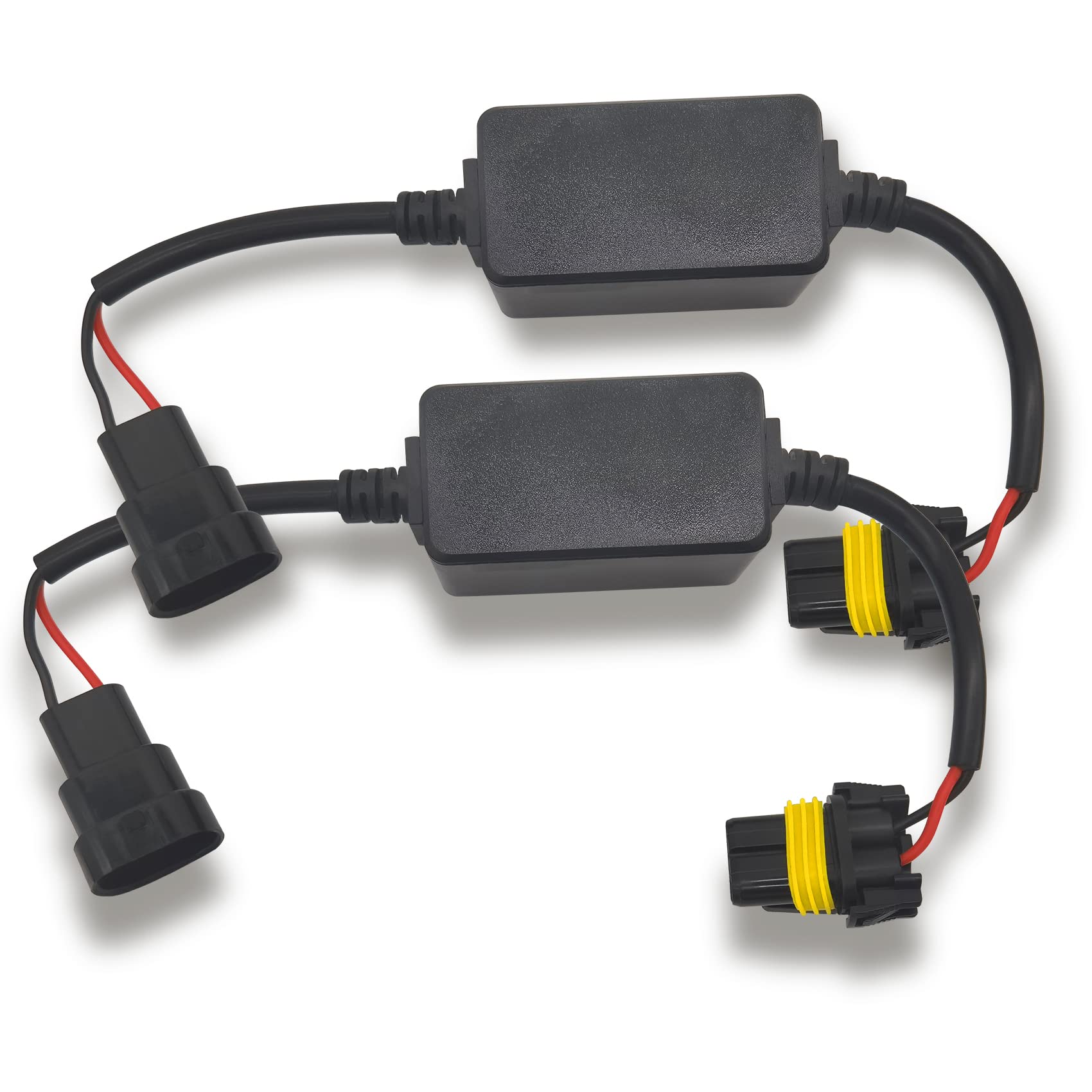 Photo 1 of 2 Pcs LED Canbus Error Free Anti Flickering Resistor Decoder, 9005/HB3/9006/HB4/9012 LED Decoder for LED Headlight Warning Canceller Capacitors Resistor