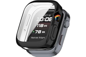 FitTurn Screen Protector Case for Huawei Watch D2 TPU Slim Case Cover [Plating Metal Color Frame] [3D Full Coverage] Shell Protective for Huawei Watch D2 Smartwatch (Black)