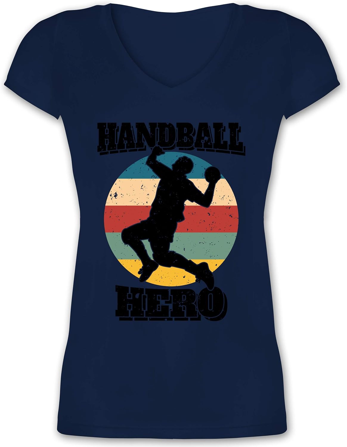 Shirtracer Handball Handball Hero schwarz Damen TShirt mit V