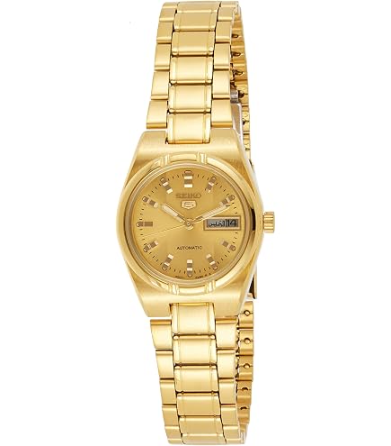 Amazon.com: Seiko Women's SYMC18 Seiko 5 Automatic Gold Dial Gold