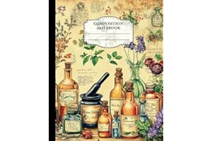 Apothecary Composition Notebook: 110-Page College-Ruled Aesthetic Vintage Botanical Illustration Journal: Perfect for Teens, Students, Teachers, and Office Workers