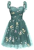 Tulle Prom Dresses Short for Teens Flower