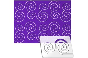 Kapyoo Free Motion Quilting Rulers and Templates Set Quilting Templates for Machine Quilting Quilting Supplies Quilting Design with Non-Slip Grips (Two Whirlpool)