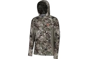 BASSDASH Men's UPF 50+ Lightweight Hunting Camo Hoodie Quick Dry Performance Long Sleeve Fishing Shirt with Hood FS30M