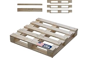 Greaton, Unassembled Heavy-Duty Wooden Pallet Kit – 48x24x5 Inches, Industrial-Grade Pinewood, Stackable & Reusable, Easy to Assemble, 4-Way Forklift Entry, for Home, Storage & Warehouse Use – 2 Pack