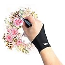 Artist Glove, Litup Free Size Anti-fouling Drawing Glove with Two Fingers for Graphics Drawing Tablet Pen Display Light Box
