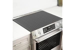 CINEZUN Silicone Electric Stove Top Cover Mat, 28"x20" Stove Mat for Glass Top Stove, Stove Cover Cooktop Range Mat, Heat Resistant Stove Protector Mat, Dish Drying Mats For Kitchen (Dark Gray)