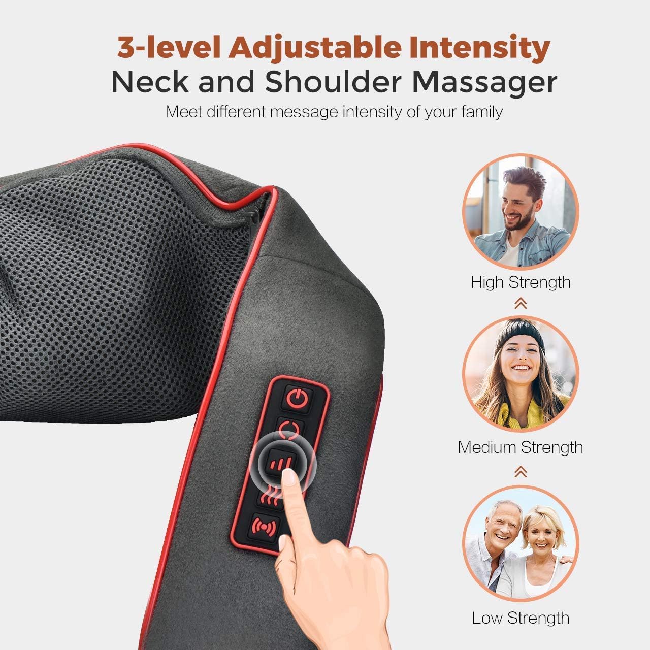 [Upgraded] Shiatsu Neck and Shoulder Back Massager with Heat Vibration