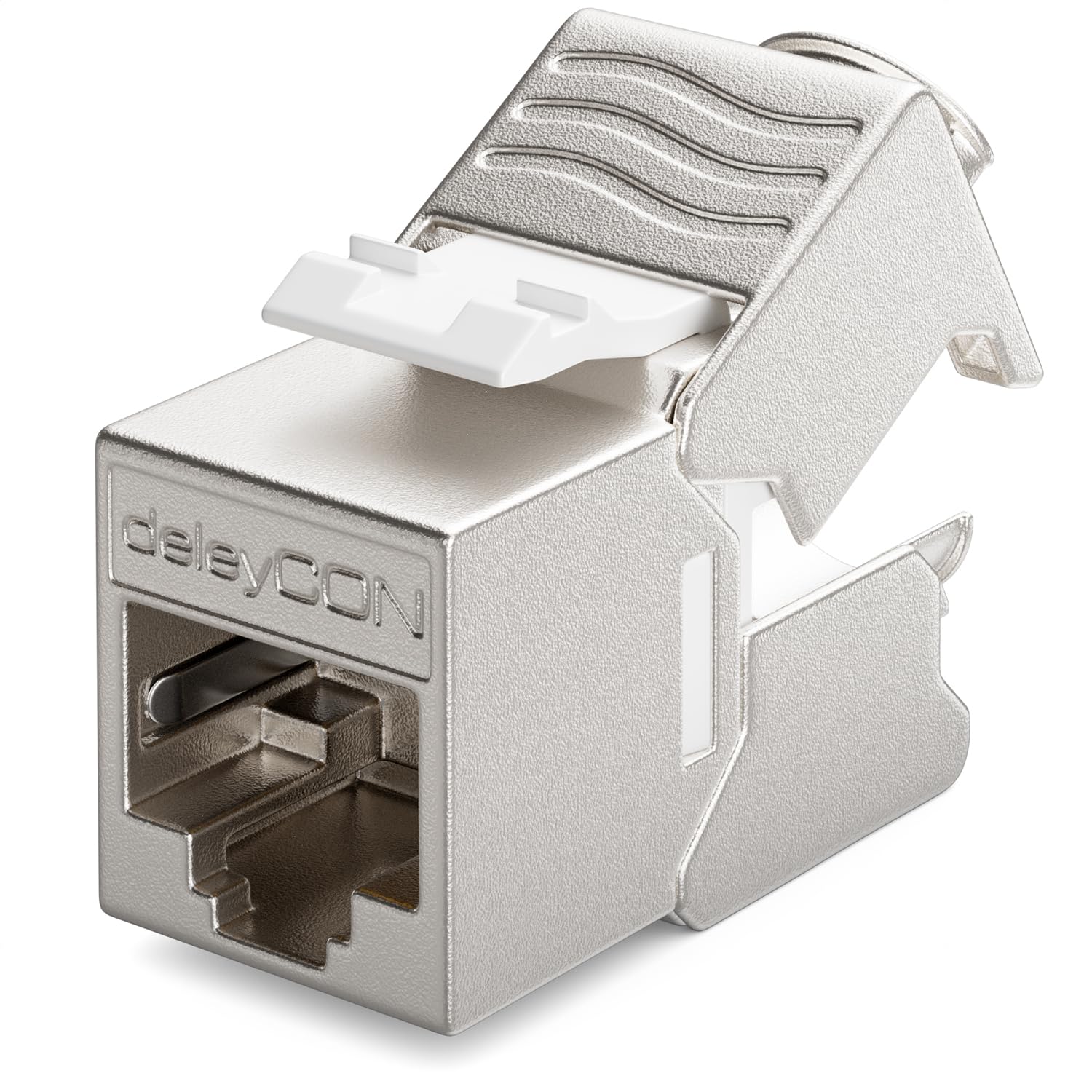 deleyCON 1x CAT6a MINI Keystone Jack Module Patch Cable Network Cable Connector STP Shielded RJ45 Connector Network Socket Patch Panel Keystone Mounting Extension