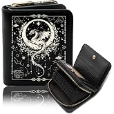 Goiicoln Dragon Zipper Accordion Anime Wallet, Large Capacity,Gothic Dragon | Accordion Wallets for Women, PU Leather Card Cases Money Organizers Wallets, Credit Card Holder, Birthday Gift Ideal for Girl